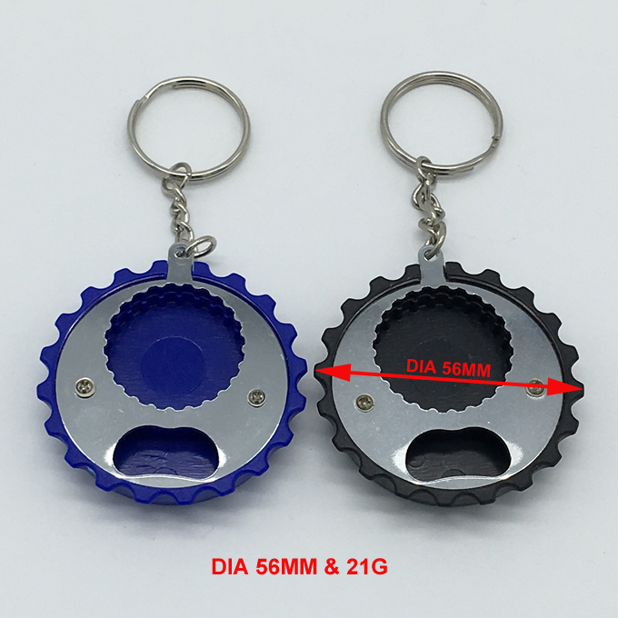 bottle cap shaped beer opener keychain